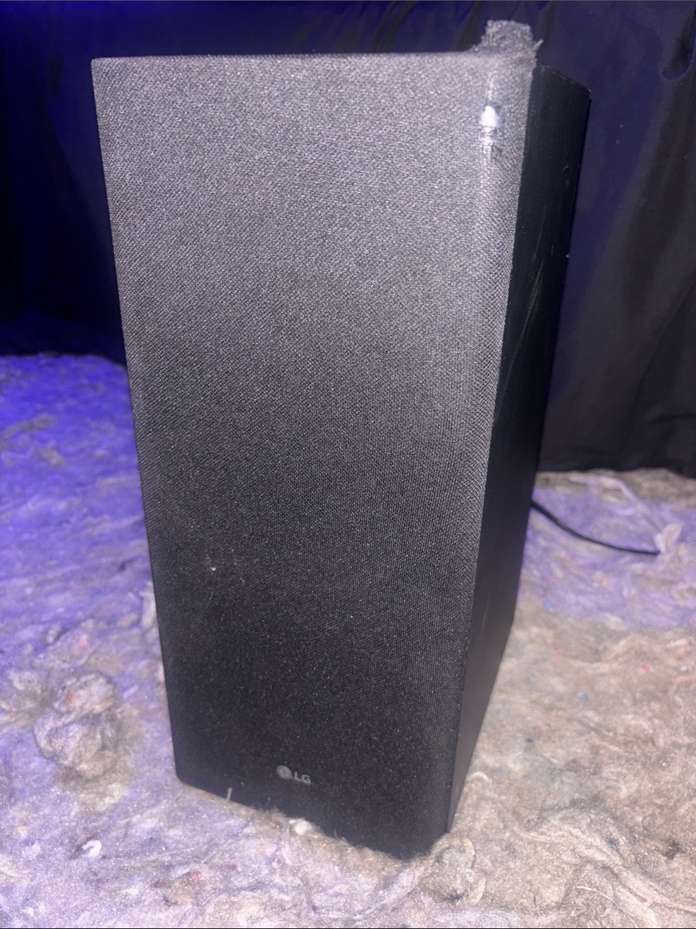 LG Black Tower Speaker with Fabric Grille